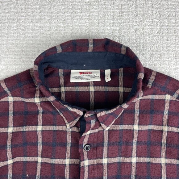 Fjallraven Men's Casual Button Down Shirt - Red and Blue Plaid - Picture 7 of 16